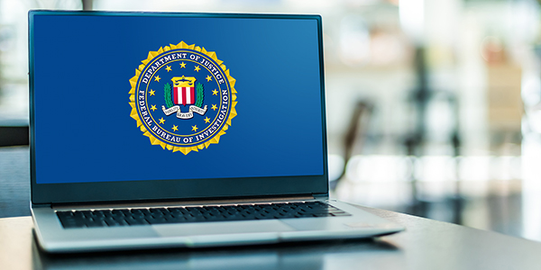 FBI image on laptop