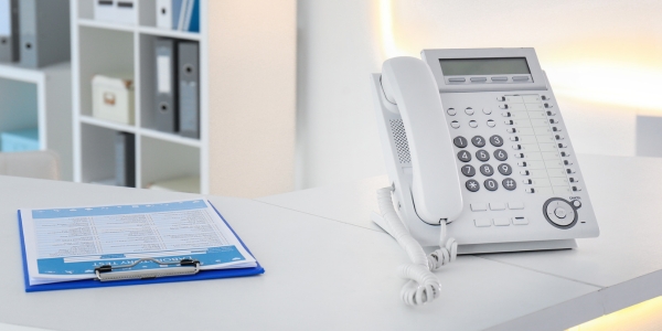 Hospital phone on desk