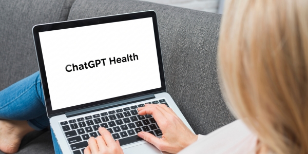 ChatGPT Health words on laptop