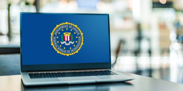 FBI logo on laptop